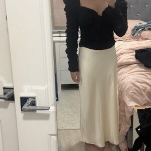 Astr Black Ruched Long Sleeve Blouse